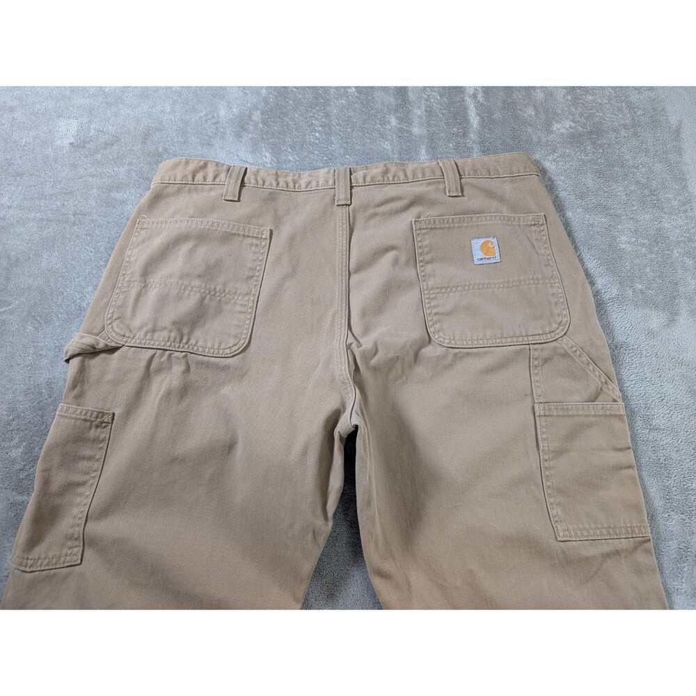 Carhartt Relaxed Straight Twill Dungaree Pants 40x30 Khaki Workwear - Picture 7 of 11